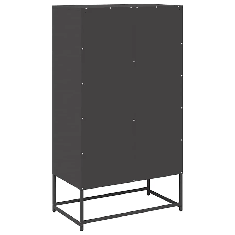 Buffet haut noir 68x39x123 cm acier - 8