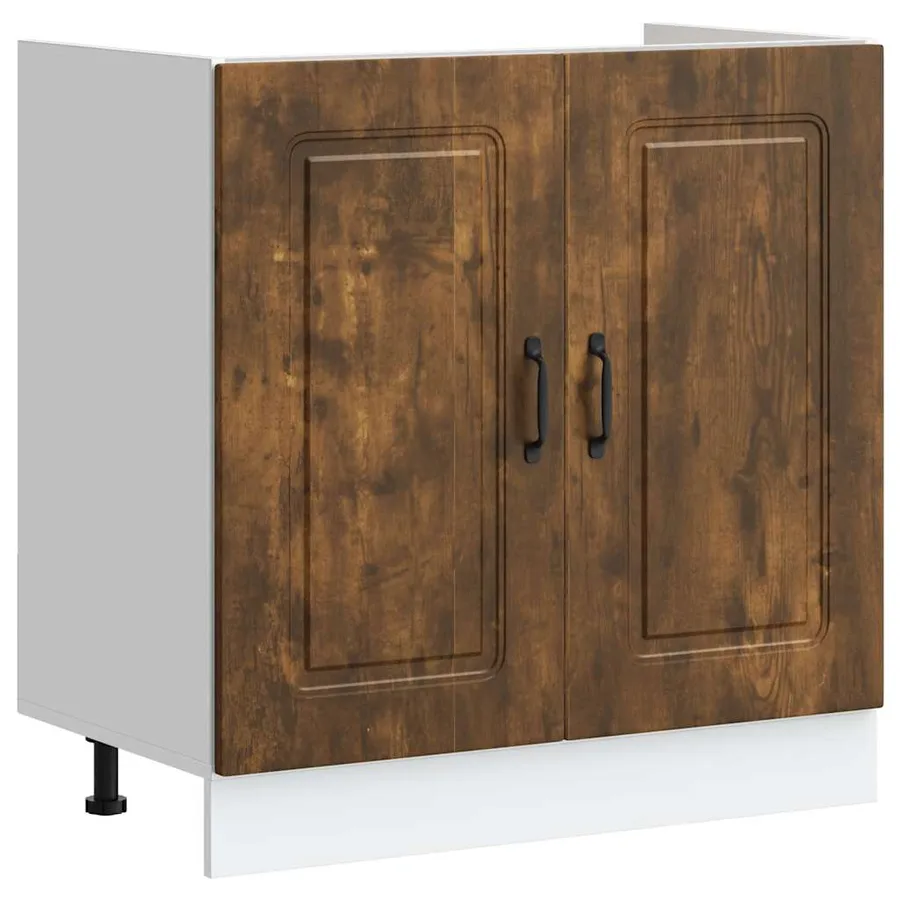 Meuble bas pour évier Kalmar chêne fumé bois d'ingénierie - 2