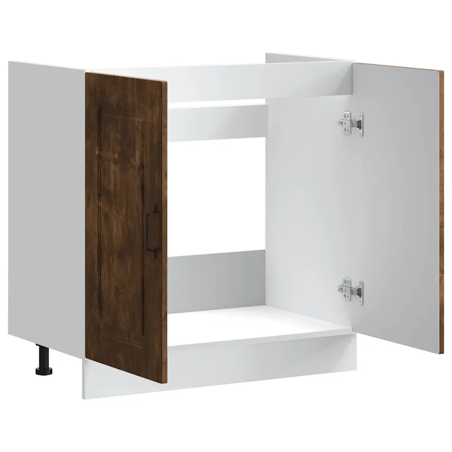Meuble bas pour évier Kalmar chêne fumé bois d'ingénierie - 5