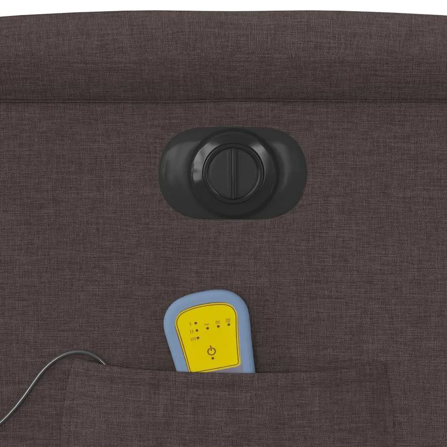 Fauteuil inclinable de massage électrique Marron foncé Tissu - 13