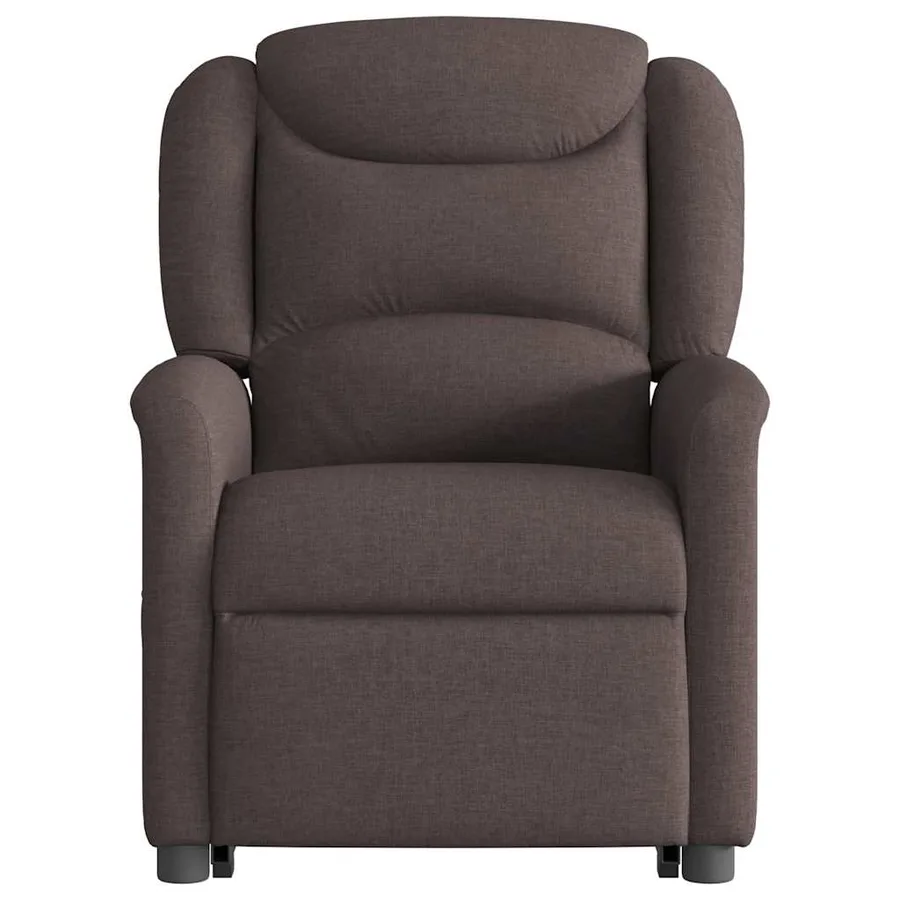 Fauteuil inclinable de massage électrique Marron foncé Tissu - 5
