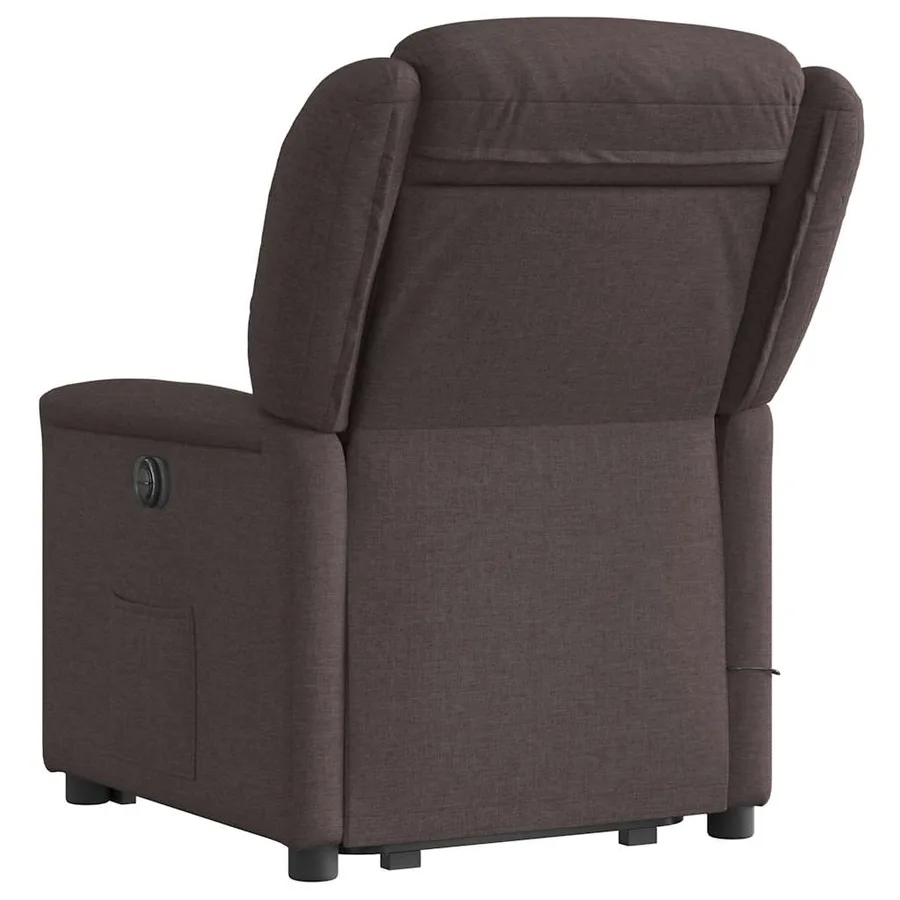 Fauteuil inclinable de massage électrique Marron foncé Tissu - 7
