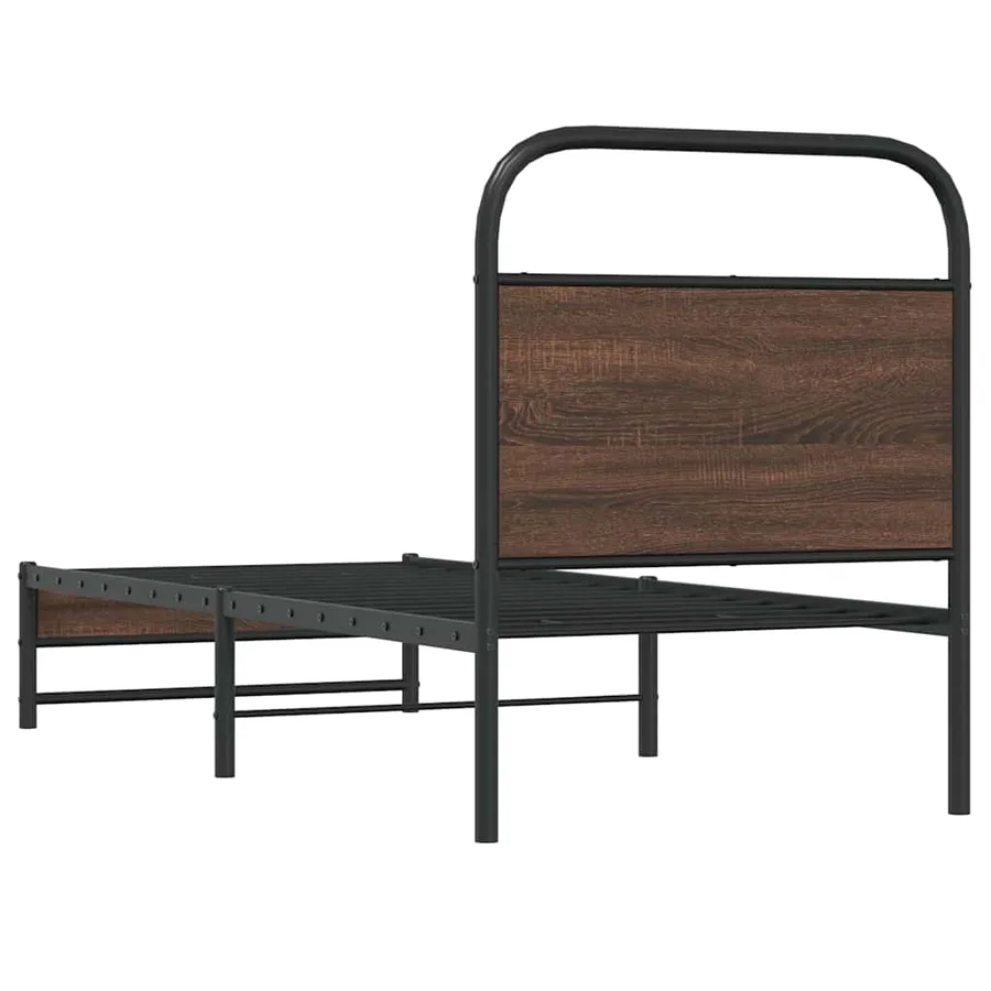 Cadre de lit sans matelas 75x190cm chêne marron bois ingénierie - 7
