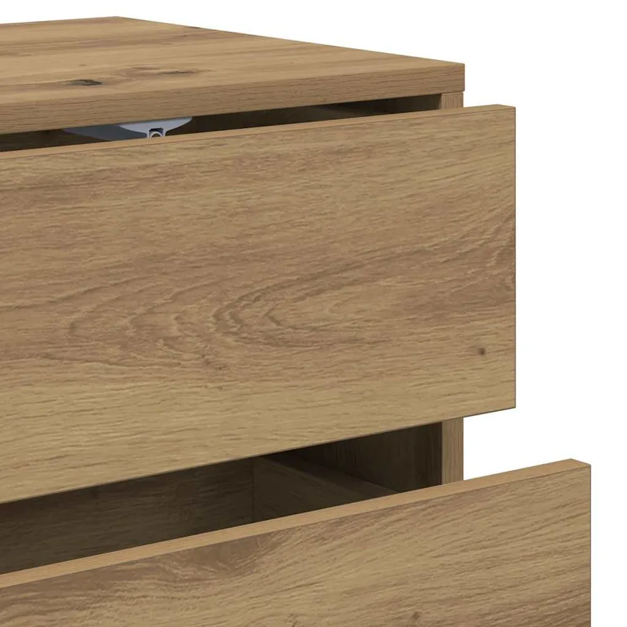 Meuble TV chêne artisanal 80x34x35,5 cm bois d'ingénierie - 9