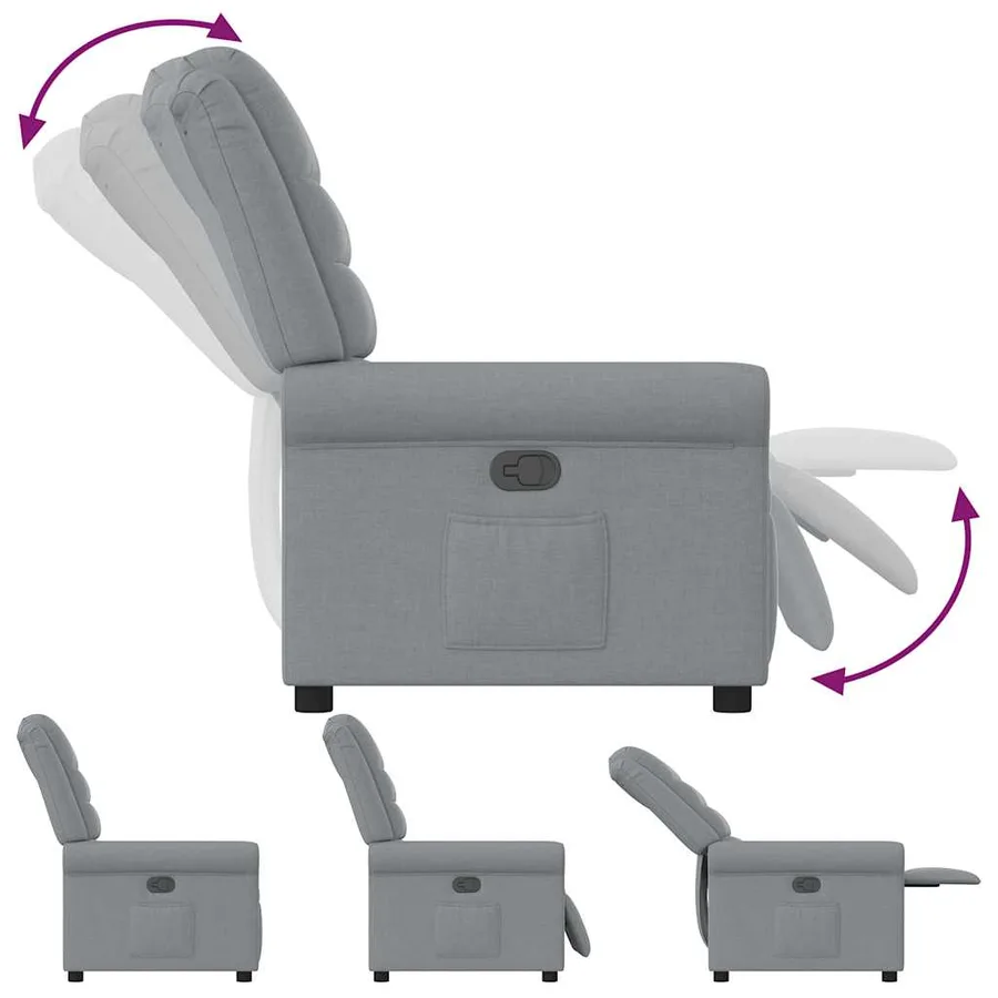 Fauteuil inclinable Gris clair Tissu - 6