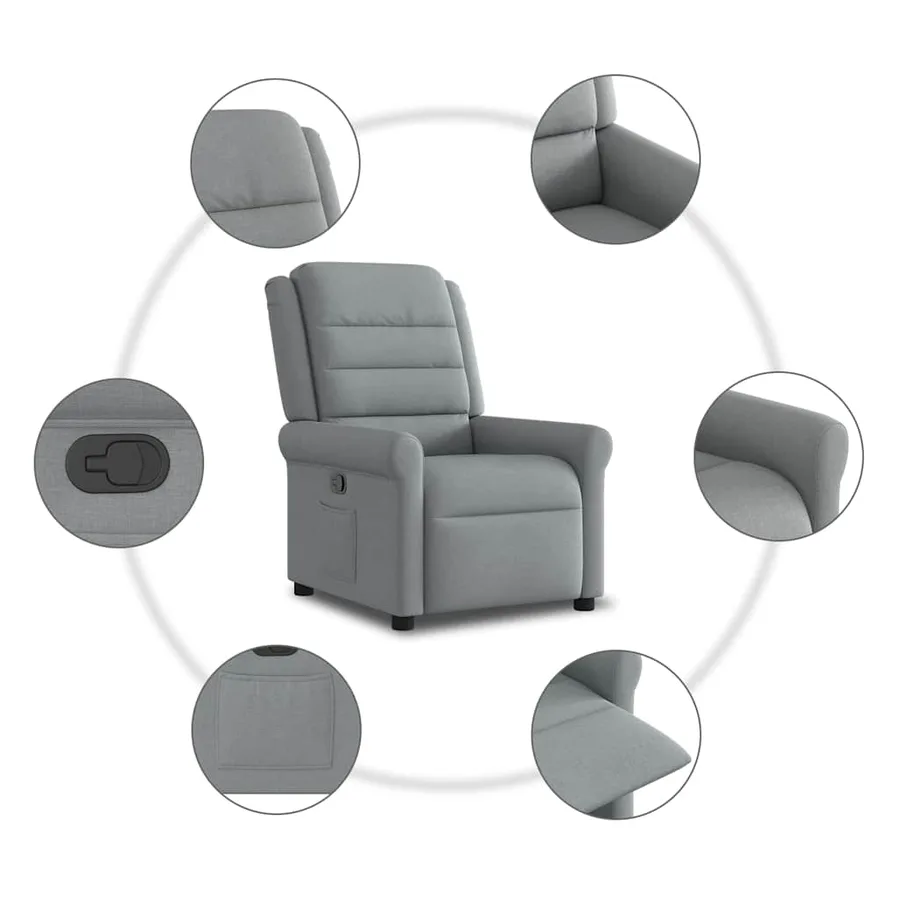 Fauteuil inclinable Gris clair Tissu - 9