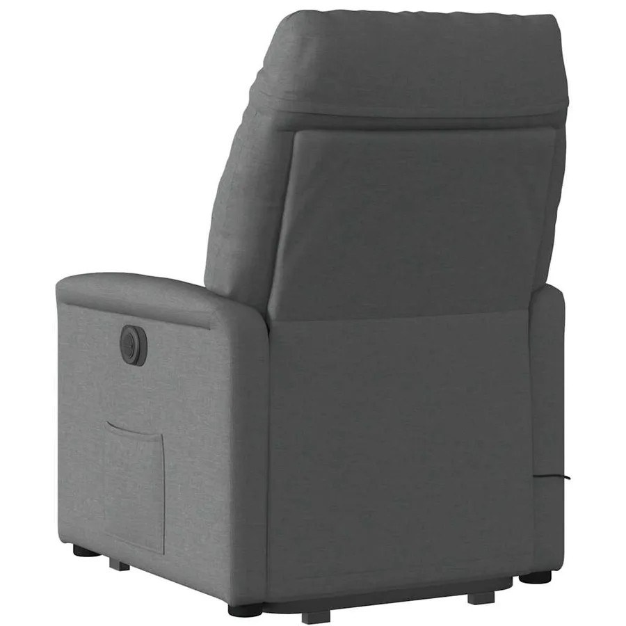 Fauteuil inclinable de massage électrique Gris foncé Tissu - 5