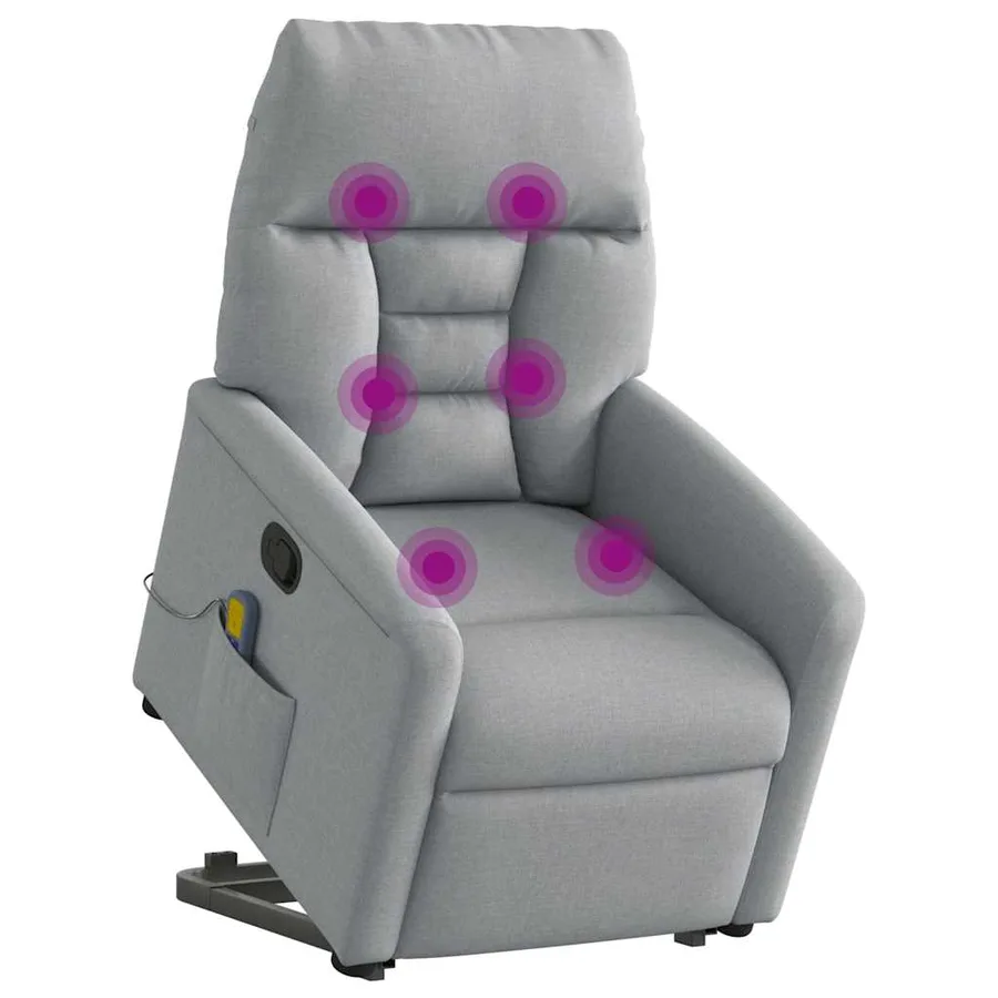 Fauteuil de massage inclinable Gris clair Tissu - 3