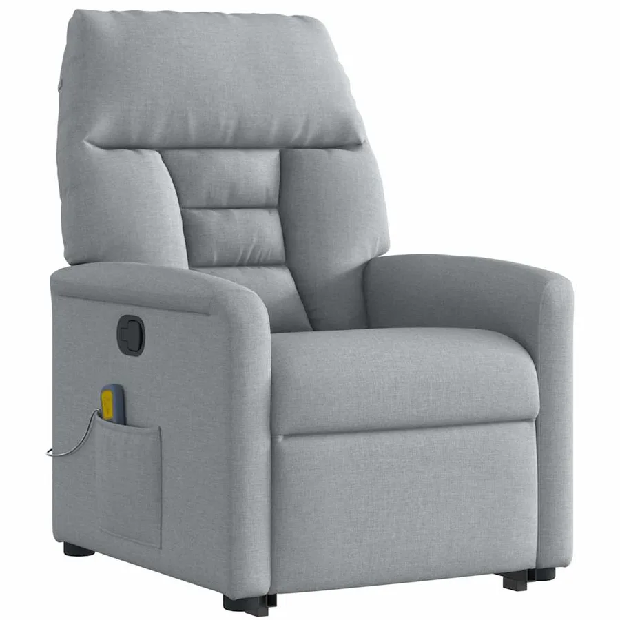 Fauteuil de massage inclinable Gris clair Tissu - 4