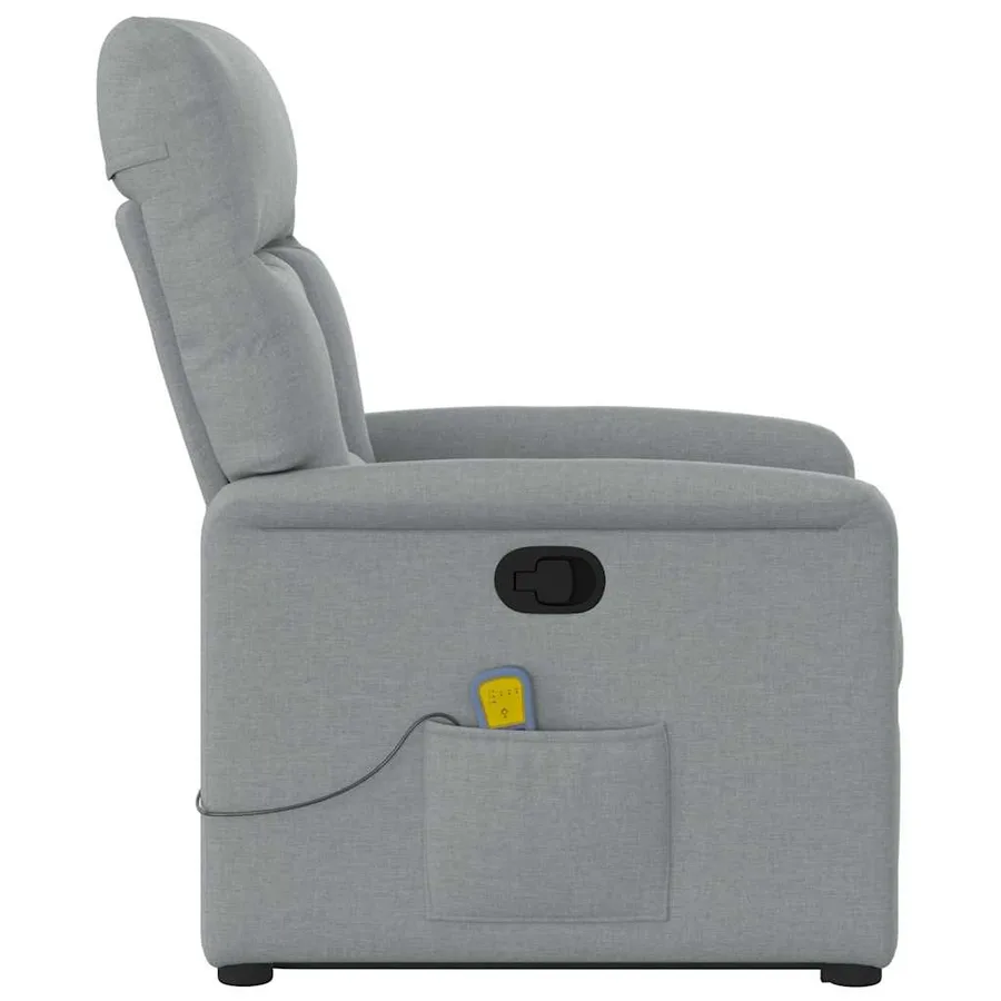 Fauteuil de massage inclinable Gris clair Tissu - 6