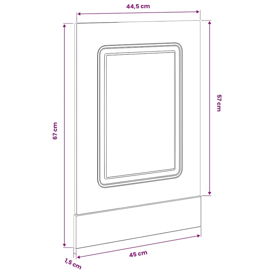 Panneau de lave-vaisselle Kalmar blanc 45x1,5x57 cm - 8