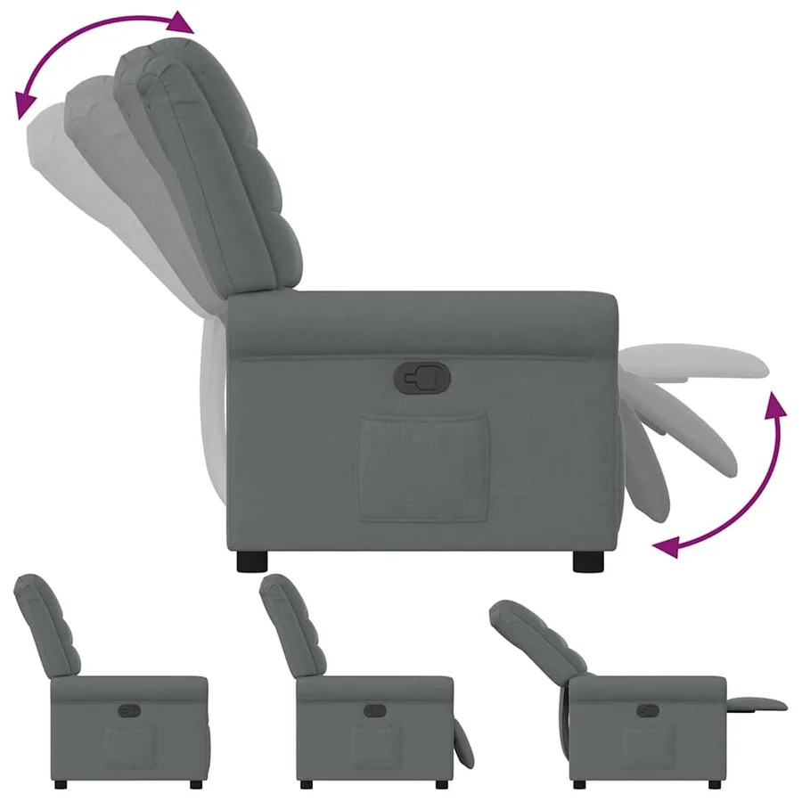 Fauteuil inclinable électrique Gris foncé Tissu - 8
