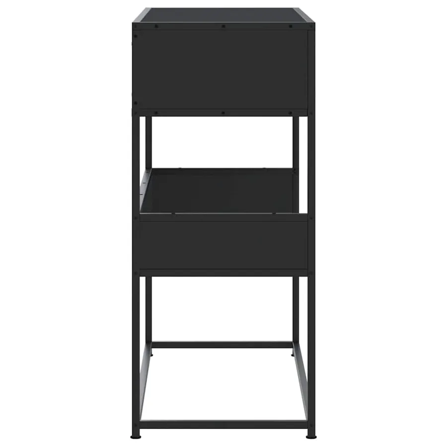 Table console noir 90x35x80 cm bois d'ingénierie - 5