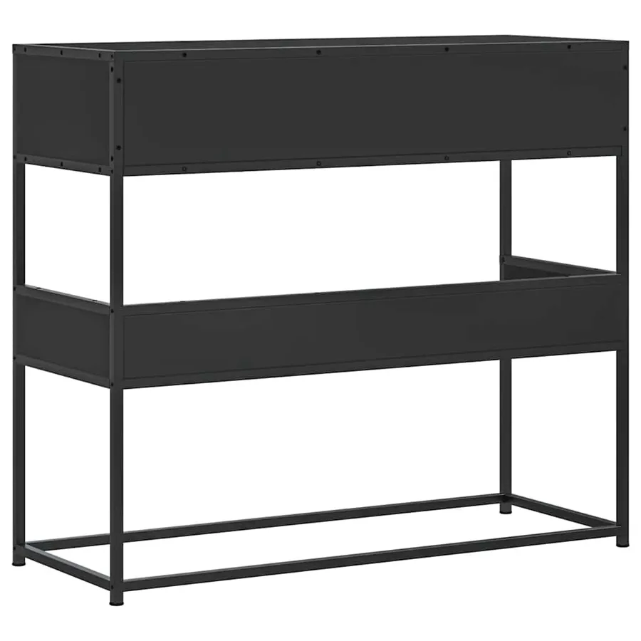 Table console noir 90x35x80 cm bois d'ingénierie - 6