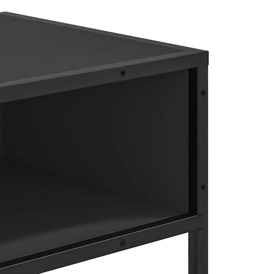 Table console noir 90x35x80 cm bois d'ingénierie - 7