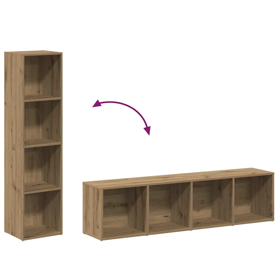 Bibliothèque chêne artisanal 36x30x143 cm bois d'ingénierie - 8