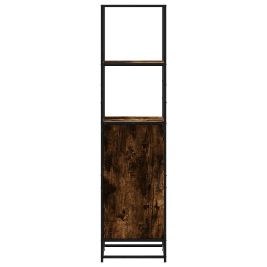 Buffet haut chêne fumé 35,5x35x139 cm bois d'ingénierie métal - 4