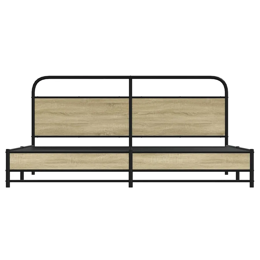 Cadre de lit en métal sans matelas chêne sonoma 193x203 cm - 5