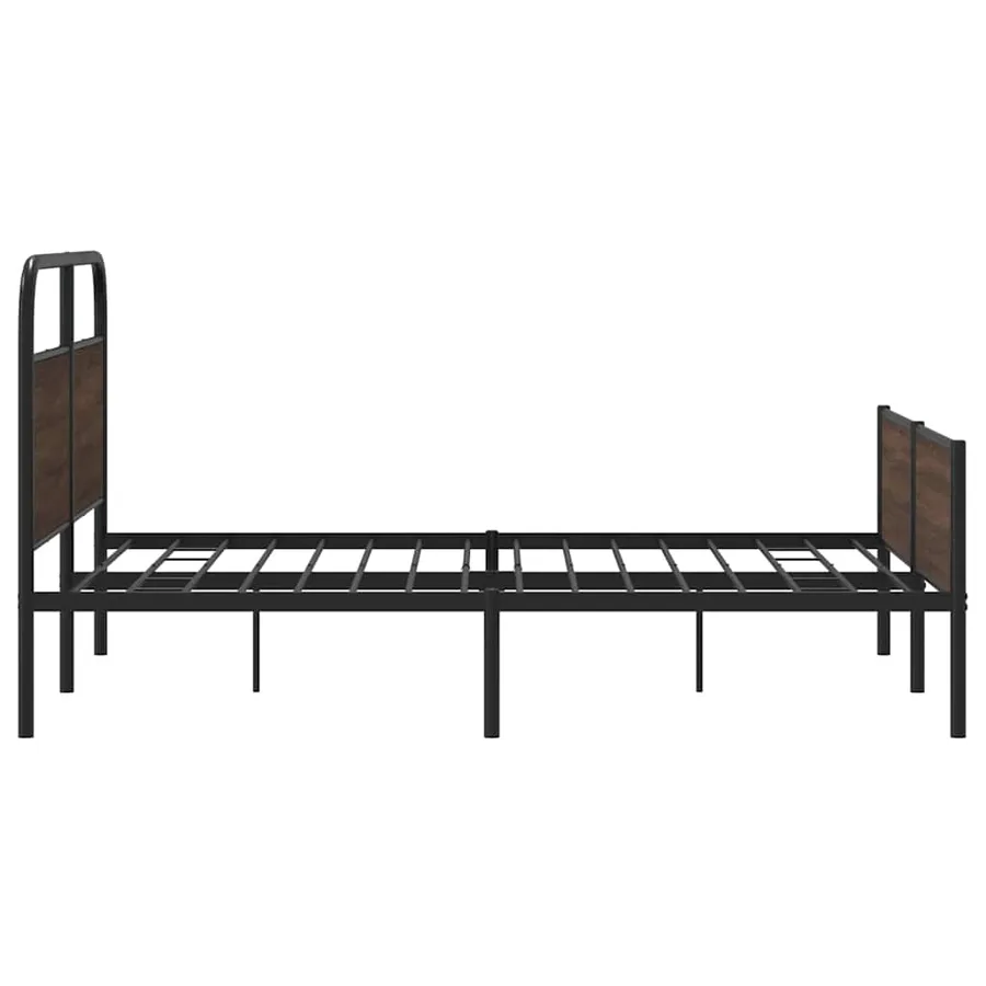 Cadre de lit en métal sans matelas chêne marron 160x200 cm - 6