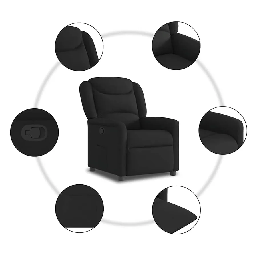 Fauteuil inclinable Noir Tissu - 7