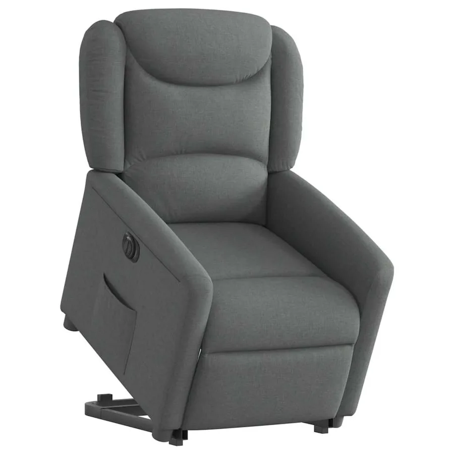 Fauteuil inclinable électrique gris foncé tissu - 3