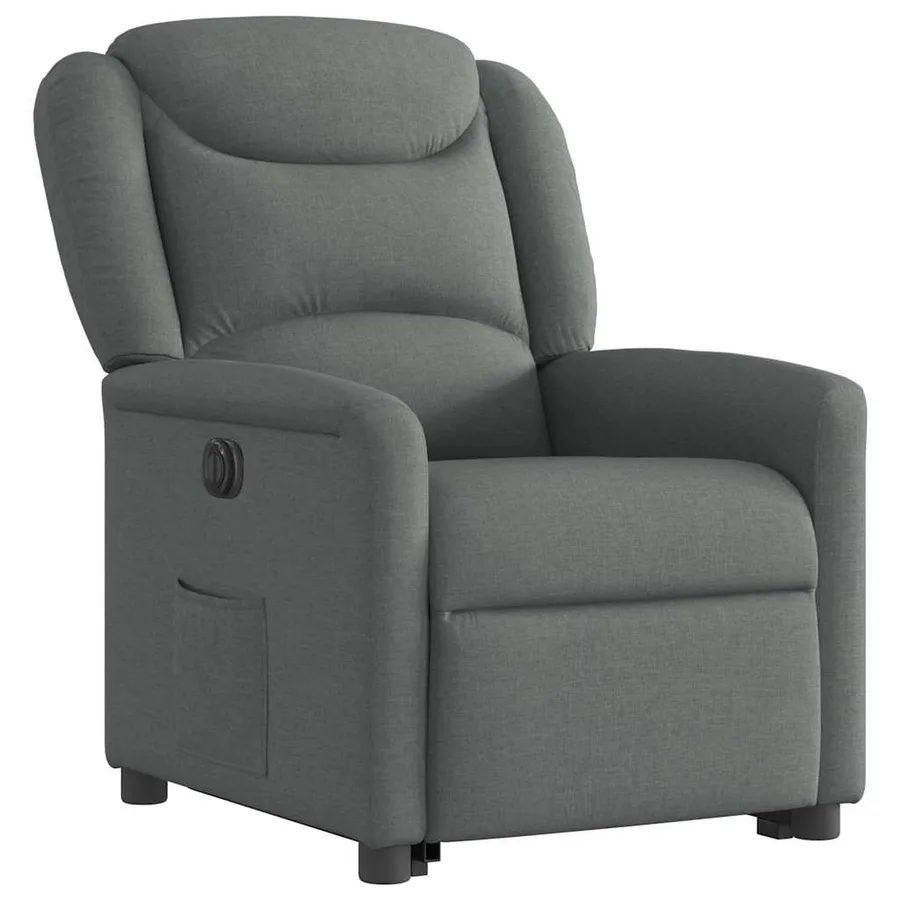 Fauteuil inclinable électrique gris foncé tissu - 4