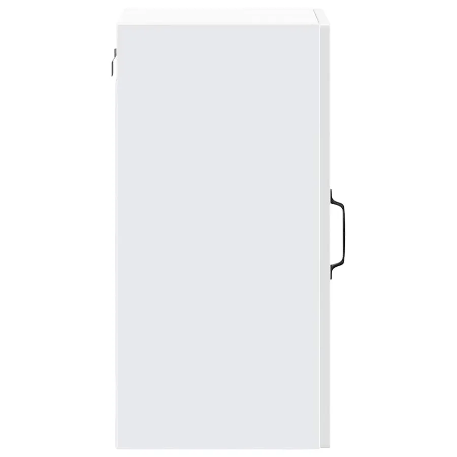 Armoire murale de cuisine avec porte vitrée "Kalmar" Bois d'ingénierie blanc brillant - 8