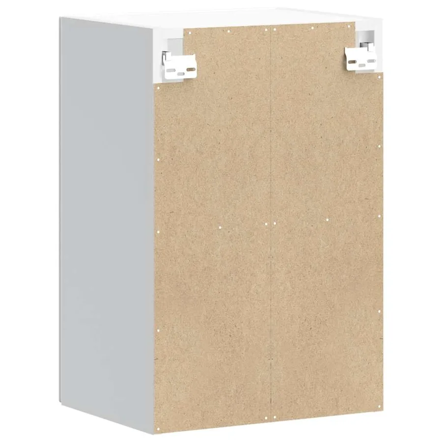 Armoire murale de cuisine avec porte vitrée "Kalmar" Bois d'ingénierie blanc brillant - 9