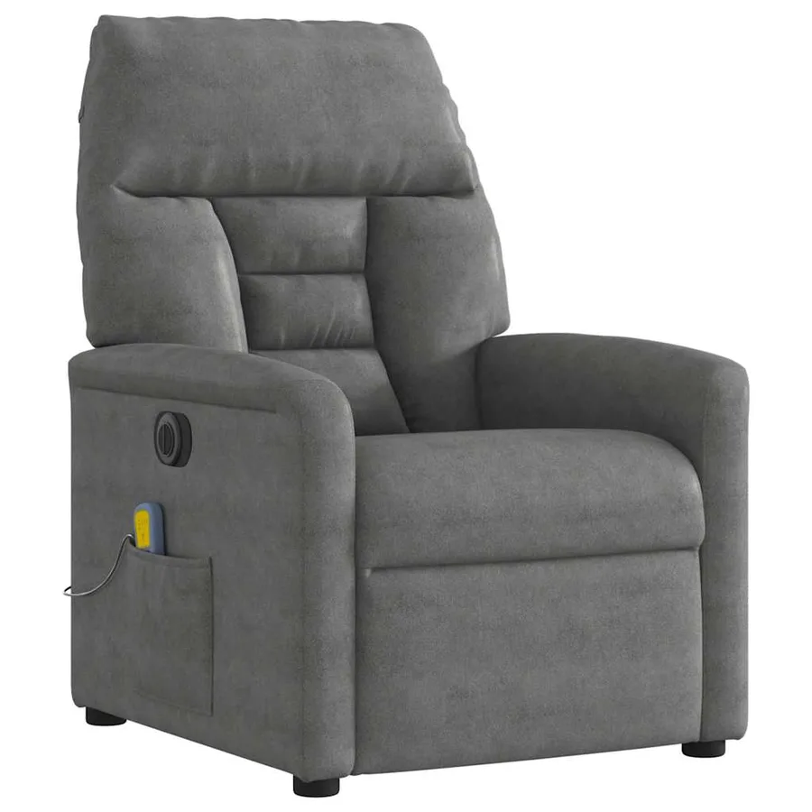Fauteuil inclinable de massage électrique gris foncé - 4