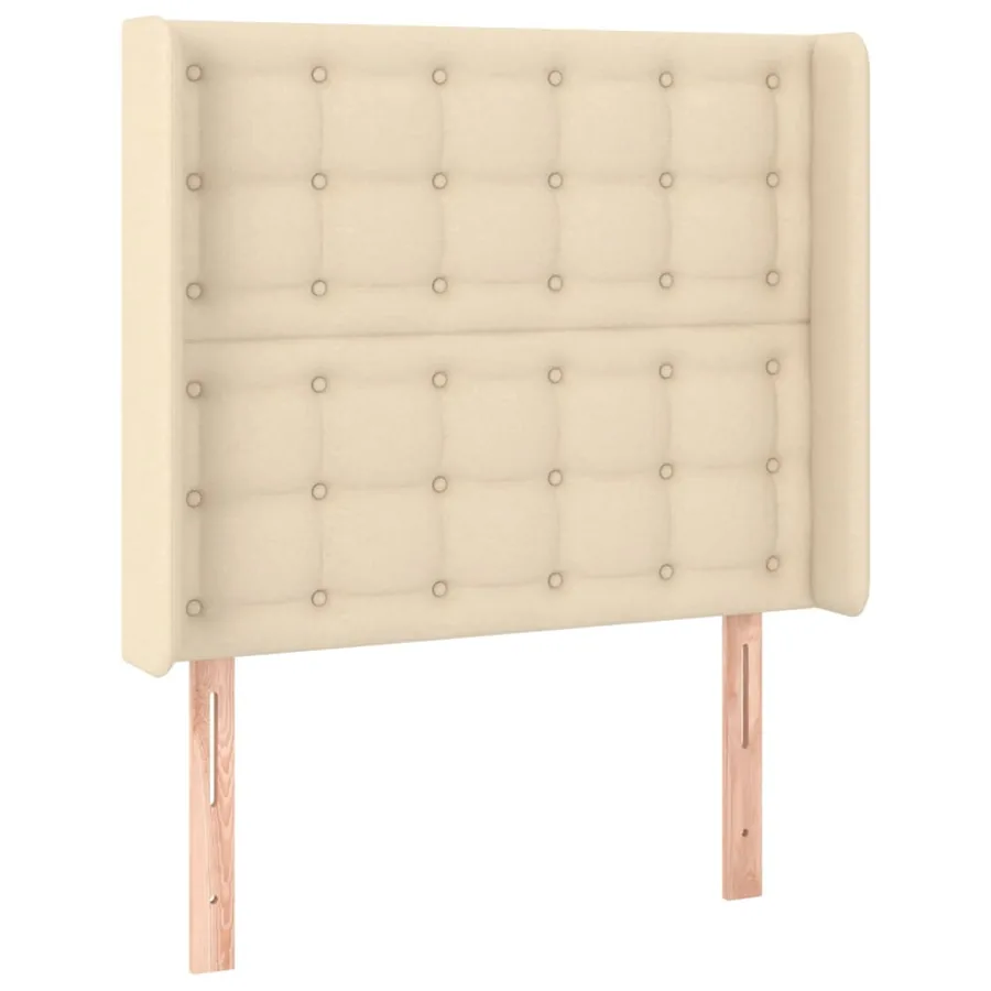 Sommier à lattes de lit avec matelas Crème 90x200 cm Tissu - 6