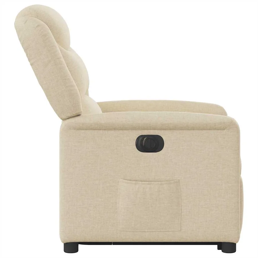 Fauteuil inclinable électrique crème tissu - 6