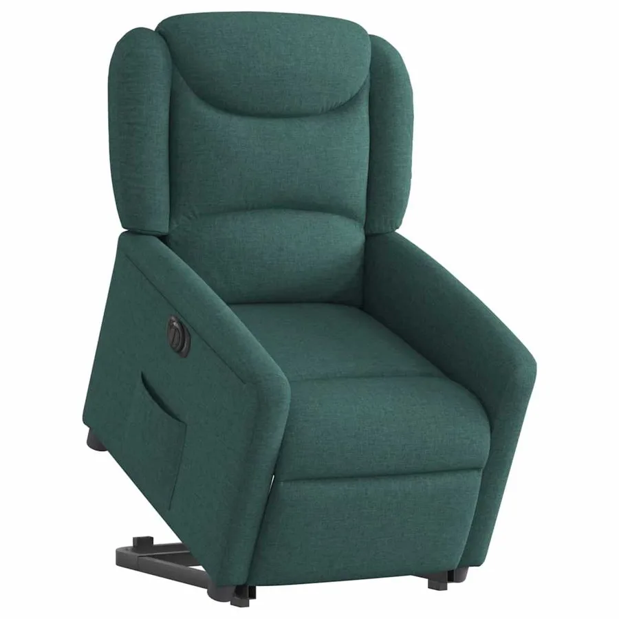Fauteuil inclinable électrique vert foncé tissu - 3
