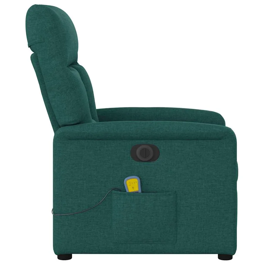 Fauteuil de massage inclinable électrique Vert foncé Tissu - 6