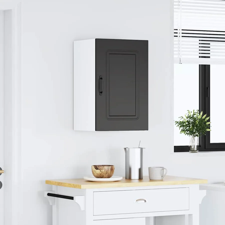 Armoire murale de cuisine Kalmar noir bois d'ingénierie - 3
