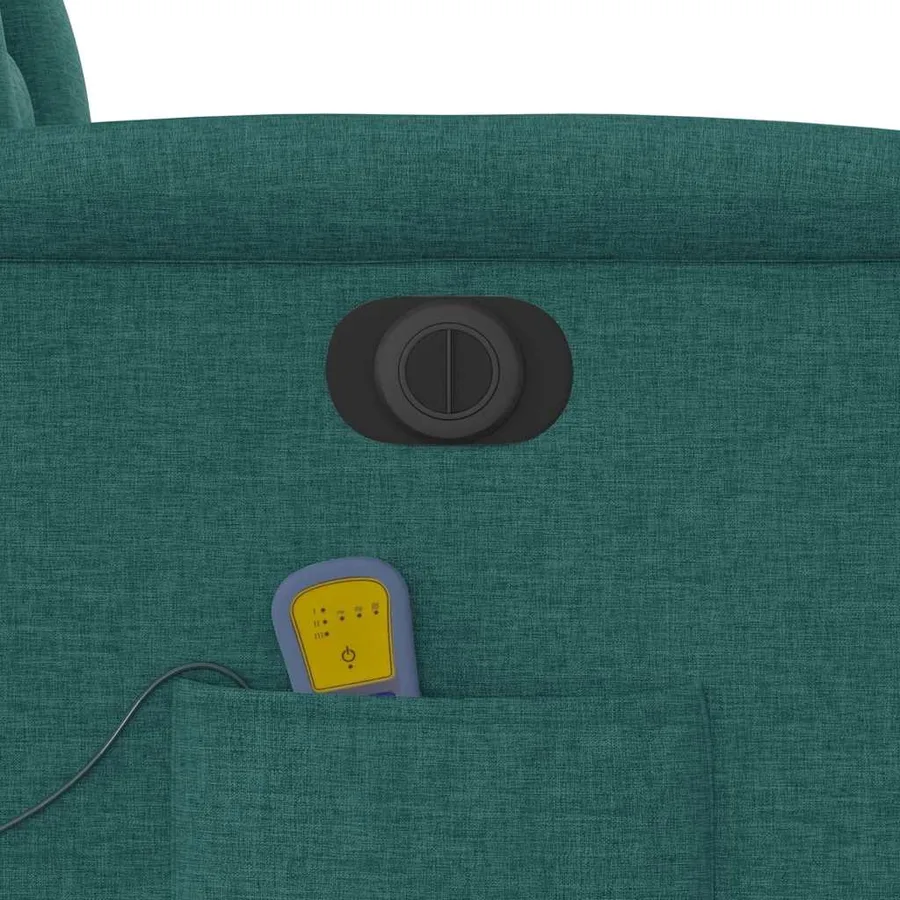 Fauteuil inclinable de massage électrique Vert foncé Tissu - 13