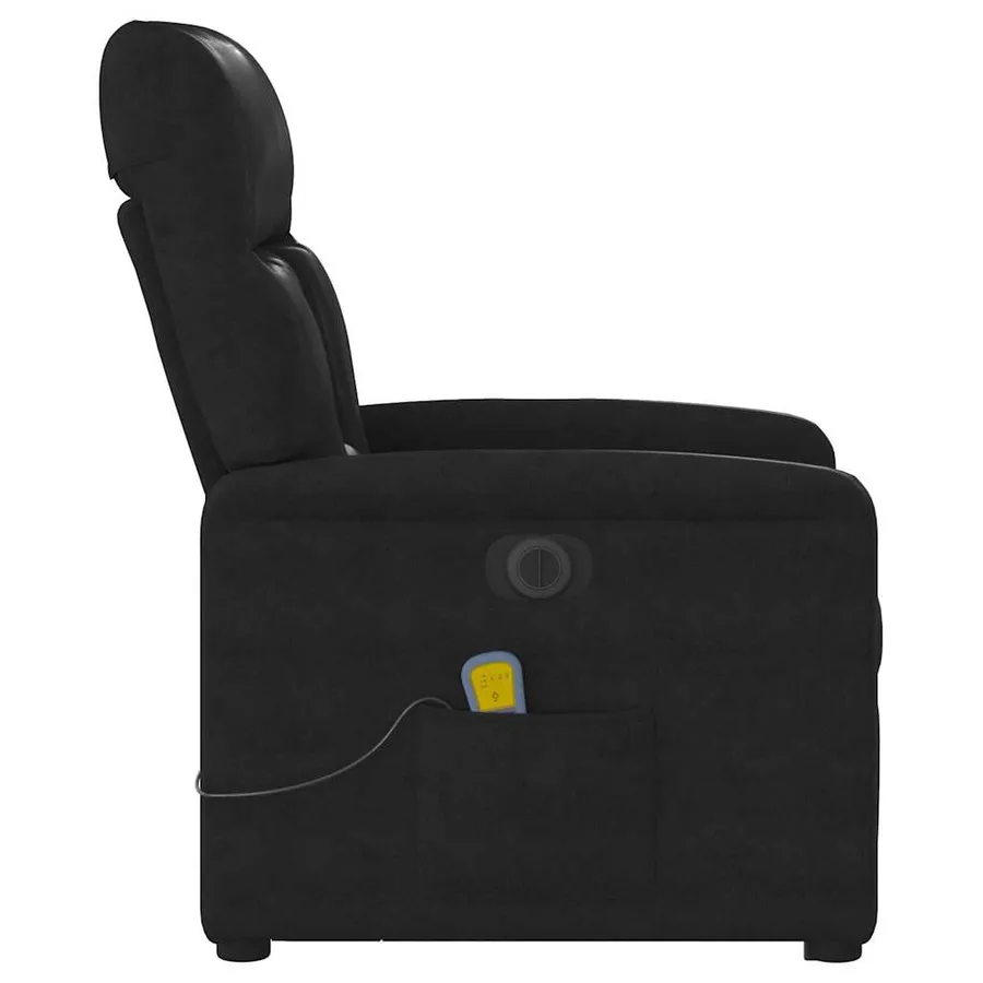 Fauteuil inclinable de massage électrique noir tissu microfibre - 6