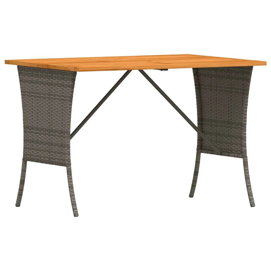 Table de jardin avec dessus en bois d'acacia gris 105x75x72 cm - 2