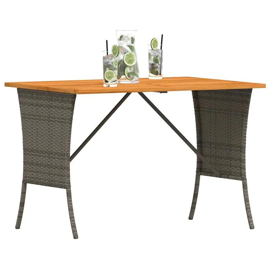 Table de jardin avec dessus en bois d'acacia gris 105x75x72 cm - 4