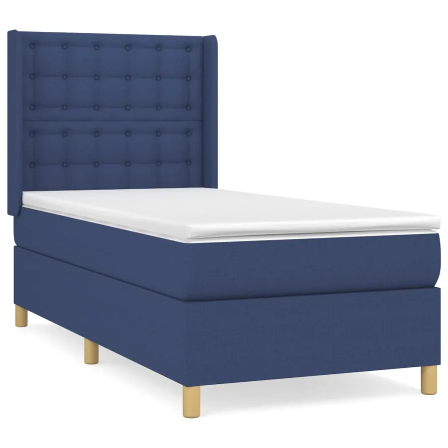 Sommier à lattes de lit avec matelas Bleu 80x200 cm Tissu - 2