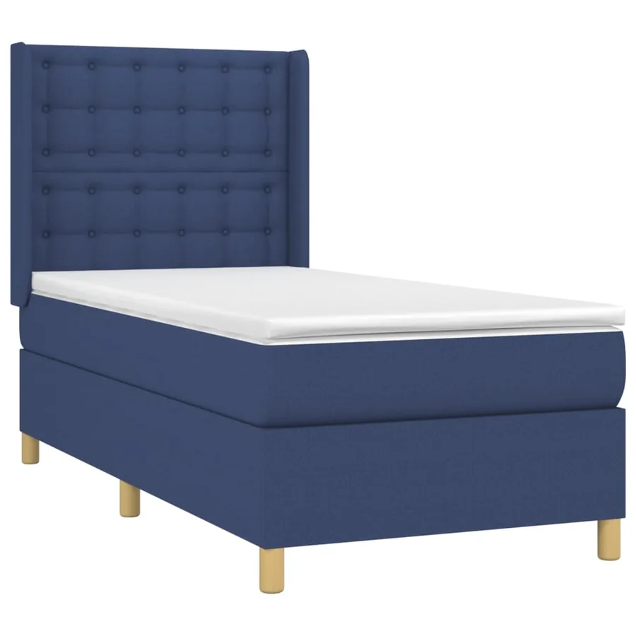 Sommier à lattes de lit avec matelas Bleu 80x200 cm Tissu - 3