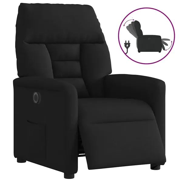 Fauteuil inclinable électrique Noir Tissu