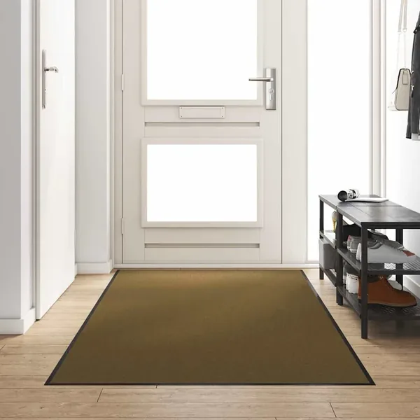 Tapis d'entrée Marron et Noir 120 x 300 cm Polyamide et PVC