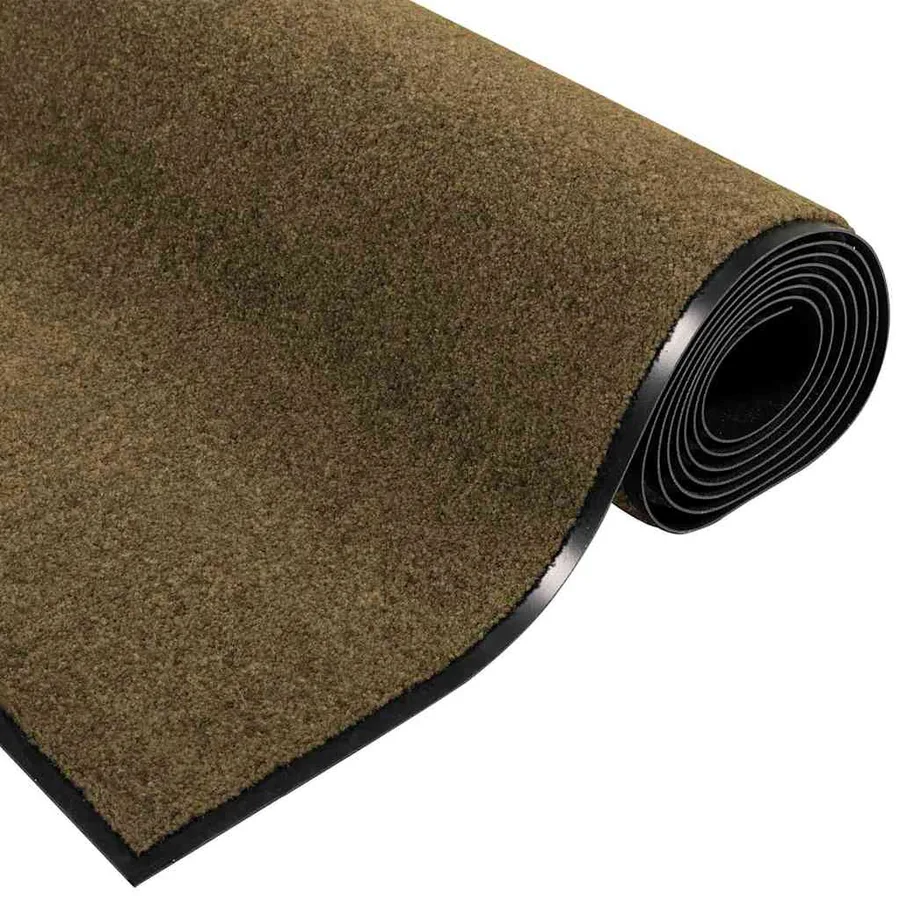 Tapis d'entrée Marron et Noir 120 x 300 cm Polyamide et PVC - 5
