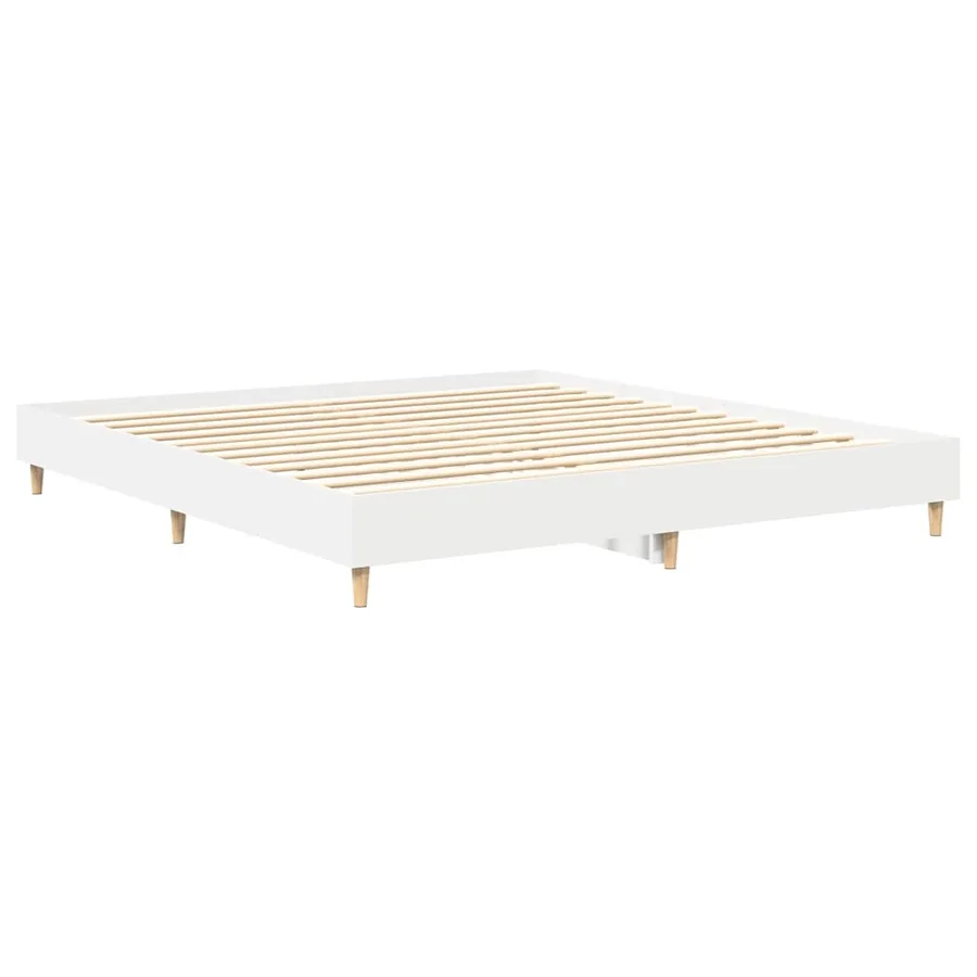 Cadre de lit sans matelas blanc 180x200 cm bois d'ingénierie - 4