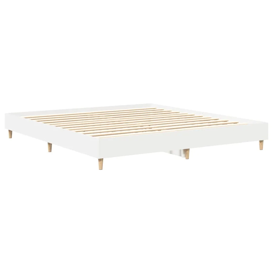 Cadre de lit sans matelas blanc 180x200 cm bois d'ingénierie - 7