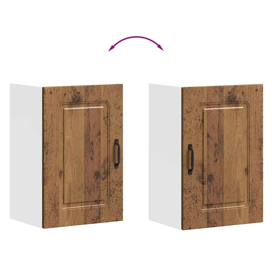 Armoire murale de cuisine Kalmar vieux bois bois d'ingénierie - 9