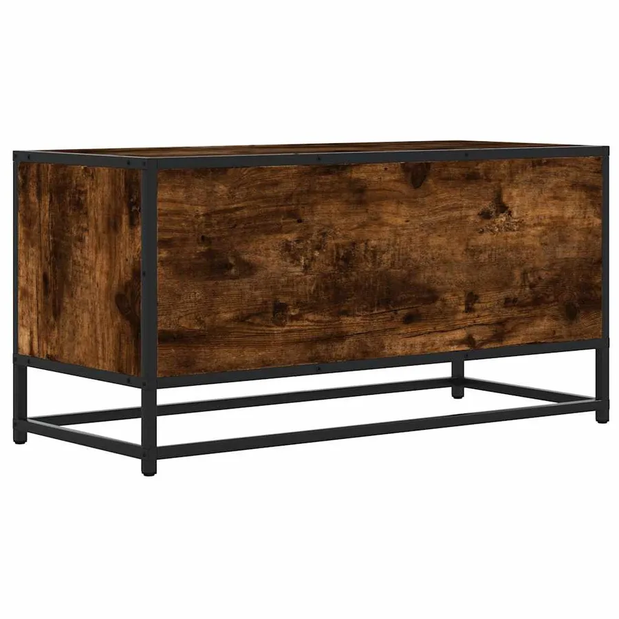 Meuble TV chêne fumé 80x34,5x40 cm bois d'ingénierie et métal - 6