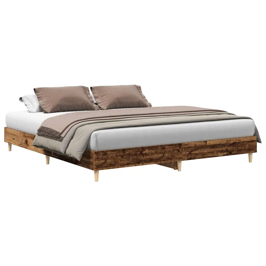 Cadre de lit sans matelas vieux bois 180x200 cm bois ingénierie - 2