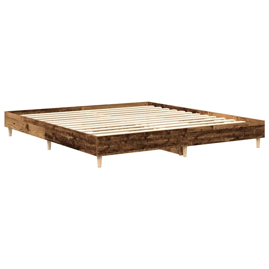 Cadre de lit sans matelas vieux bois 180x200 cm bois ingénierie - 4