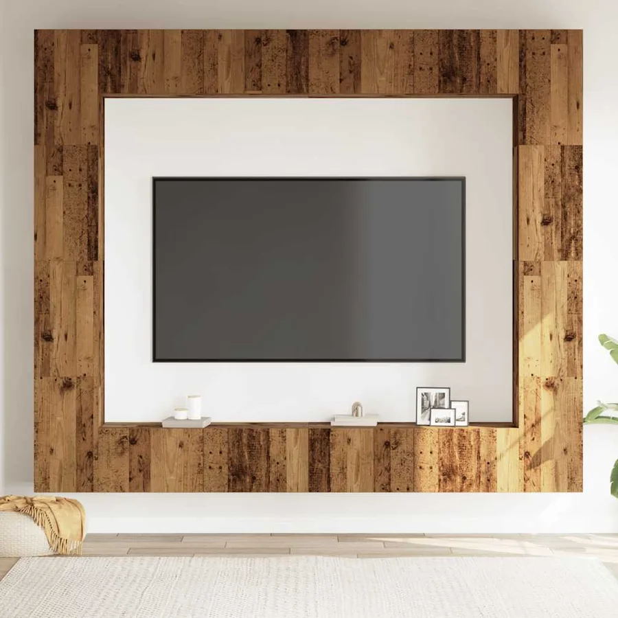Ensemble de meuble TV mural 8 pcs vieux bois bois d'ingénierie - 3